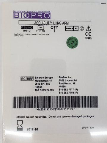 BIOPRO 19510 ACCU-CUT Osteotomy Guide System Long ARM (x)